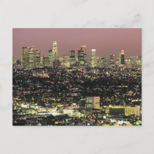 Los Angeles Cityscape at Night Postcard