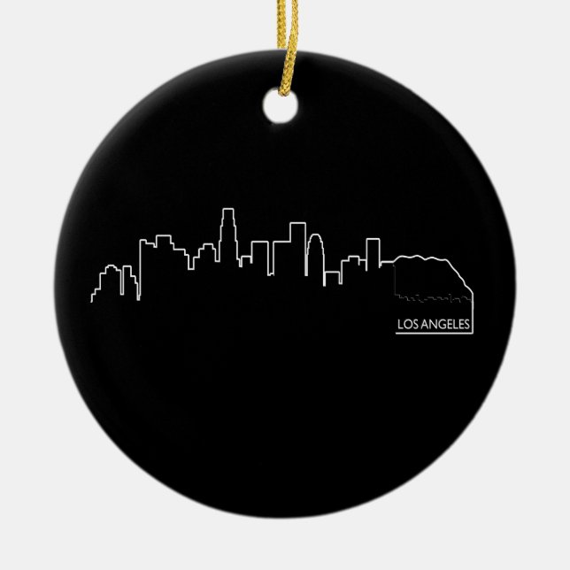 Los Angeles cityscape Ceramic Ornament (Front)