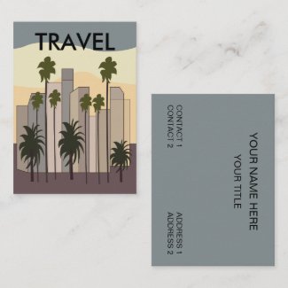 Los Angeles Cityscape Sunset Palm Trees California
