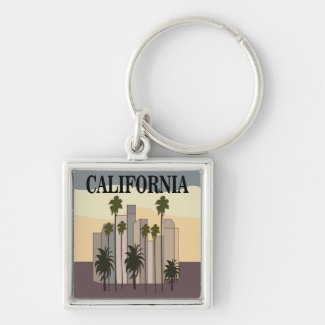 Los Angeles Cityscape Sunset Palm Trees California