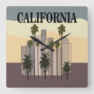 Los Angeles Cityscape Sunset Palm Trees California