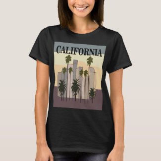 Los Angeles Cityscape Sunset Palm Trees California