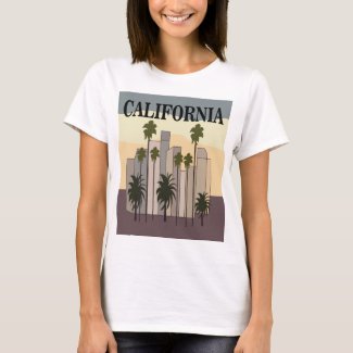 Los Angeles Cityscape Sunset Palm Trees California