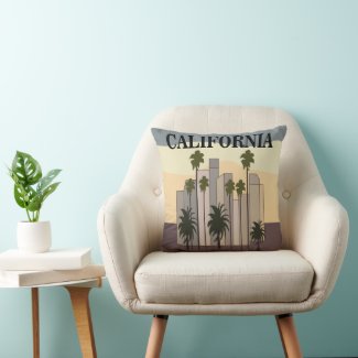 Los Angeles Cityscape Sunset Palm Trees California
