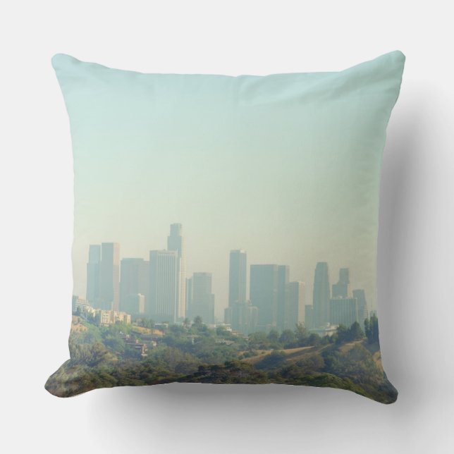Los Angeles Cityscape Throw Pillow (Front)