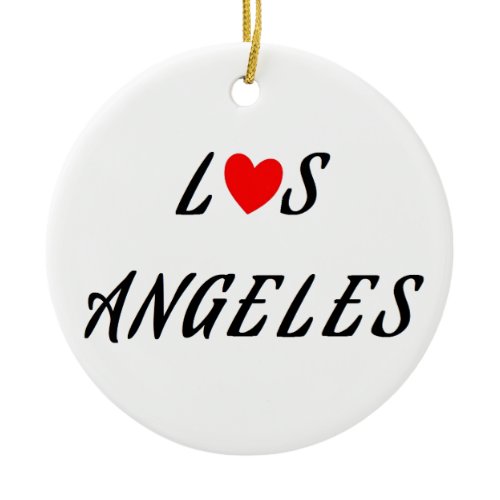 Los Angeles coeur rouge Ceramic Ornament
