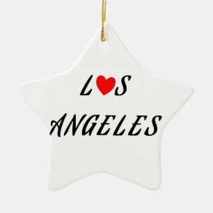 Los Angeles coeur rouge Ceramic Ornament