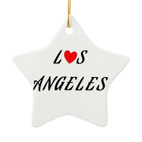 Los Angeles coeur rouge Ceramic Ornament