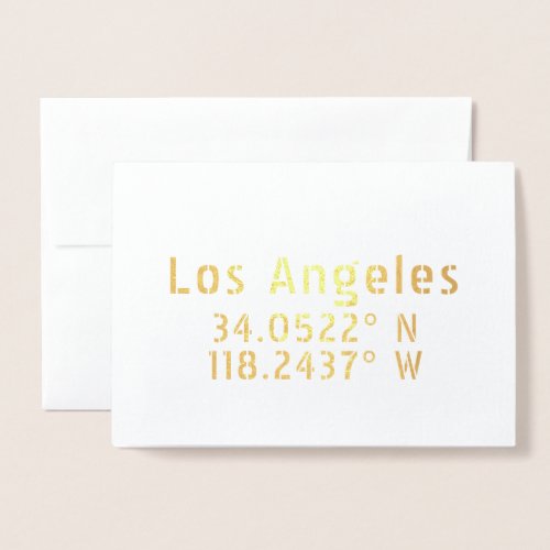 Los Angeles Coordinates Foil Card