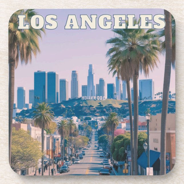 Los Angeles Cork Coaster – California Travel (Front)