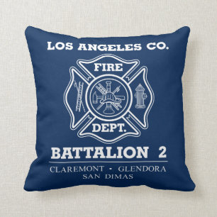Los Angeles County Fire Department Battalion 2 Throw Pillow