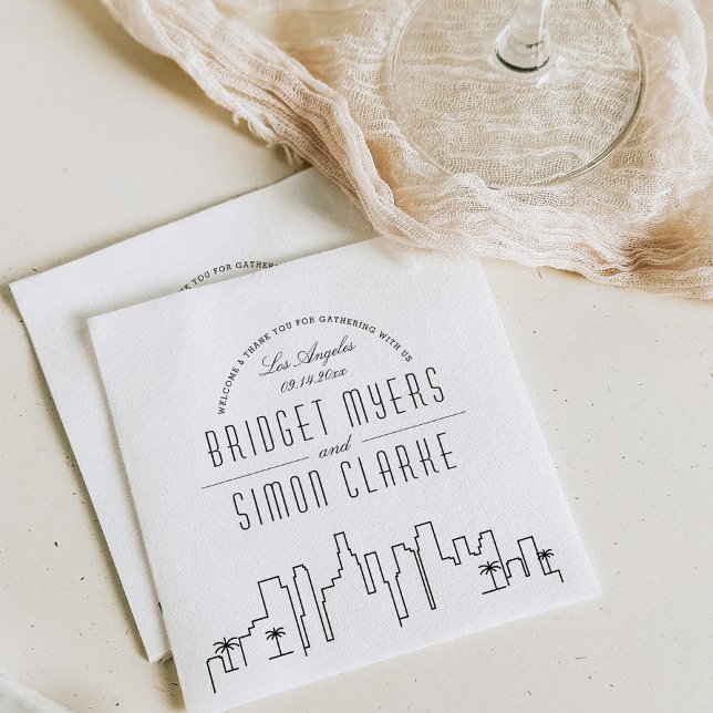 Los Angeles Deco Skyline | Wedding Event Napkins (Creator Uploaded)