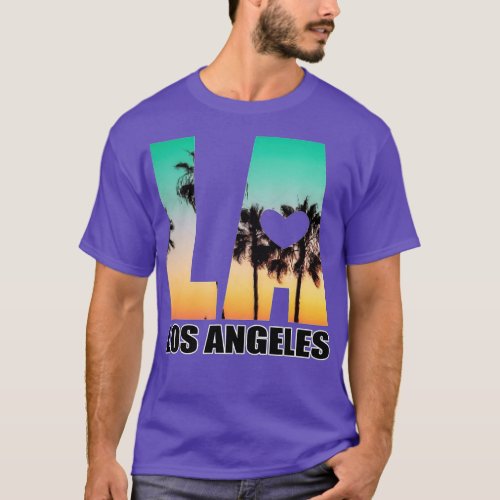 Los Angeles design LA Palm Tree Sunset Boulevard  T_Shirt