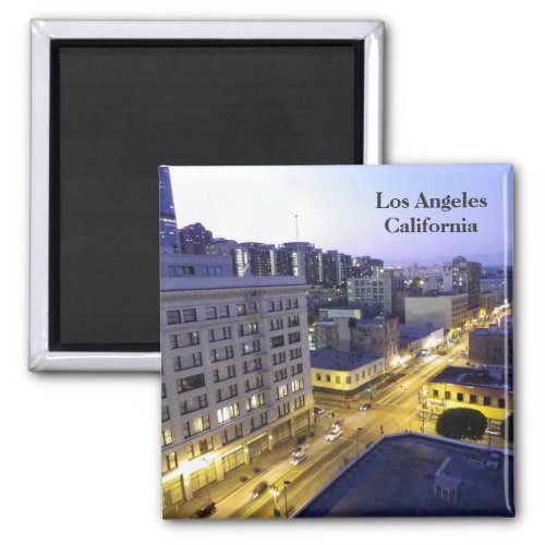 Los Angeles Downtown Night Magnet Magnet