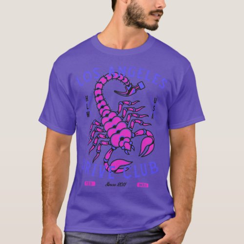Los Angeles Drive Club Vintage Scorpion Tattoo Art T_Shirt