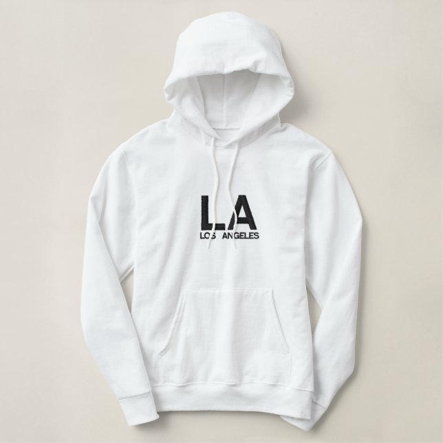 LOS ANGELES ELEGANT BK SWEAT EMBROIDERED HOODIE (Design Front)
