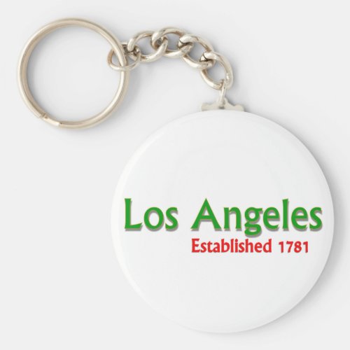 Los Angeles Established Basic Button Keychain