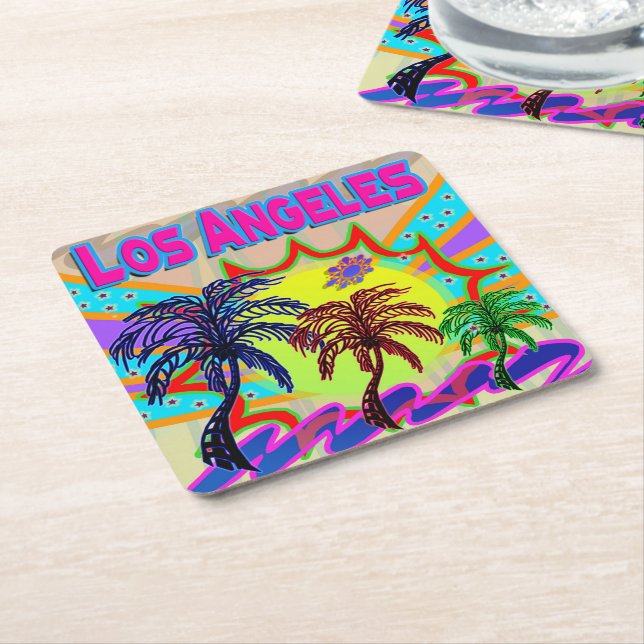 Los Angeles Eternal Coster Square Paper Coaster (Angled)