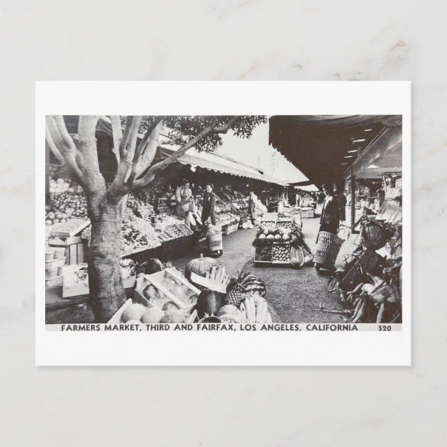 Los Angeles Farmers Market 1950s Vintage Postcard | Zazzle