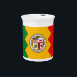 Los Angeles Flag Pitcher<br><div class="desc">Serve your beverages with a touch of Los Angeles pride using our elegant pitcher featuring the flag of Los Angeles! This stylish pitcher showcases the iconic Los Angeles flag design, complete with its vibrant colors and distinctive elements. It’s a sophisticated way to celebrate local heritage while adding a unique touch...</div>
