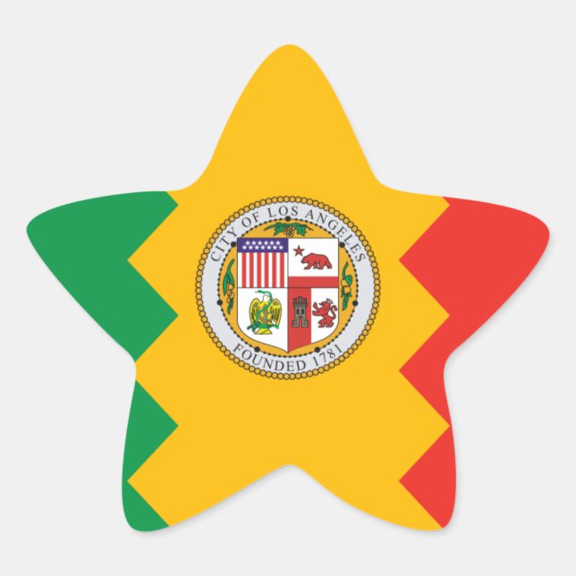 Los Angeles Flag Star Sticker (Front)