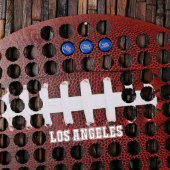 Los Angeles Football Shaped Wooden Beer Cap Map (Front)