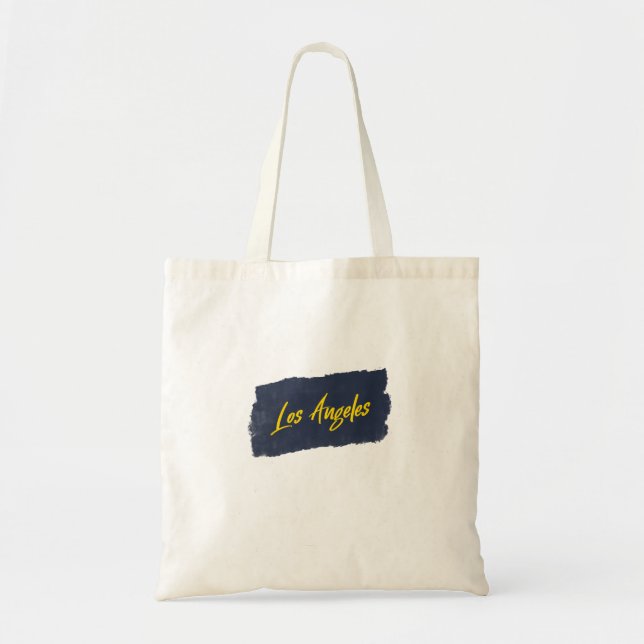 Los Angeles Handwritten Yellow Typography  Tote Bag (Front)