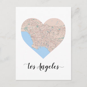 Los Angeles Heart Map Postcard