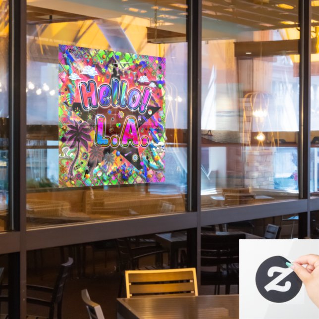 Los Angeles Hello! Window Cling! Cling (Restaurant Window)
