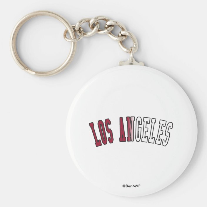 Los Angeles in California State Flag Colors Keychain