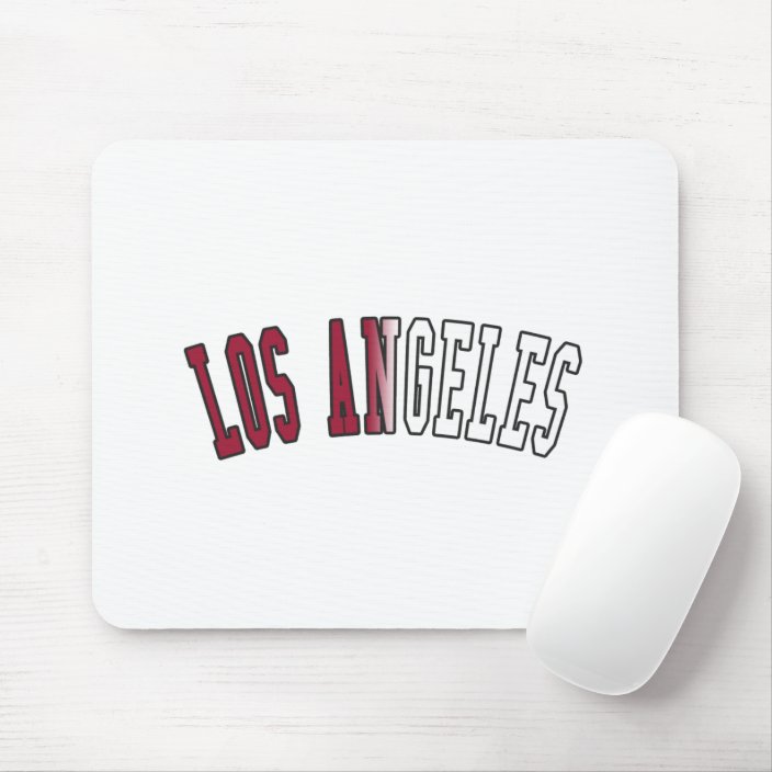 Los Angeles in California State Flag Colors Mousepad