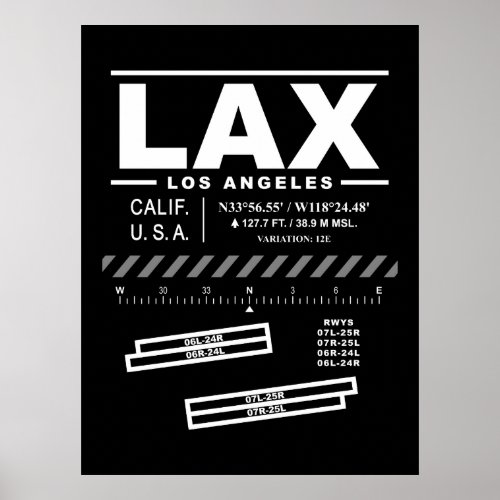 Los Angeles International Airport LAX Poster