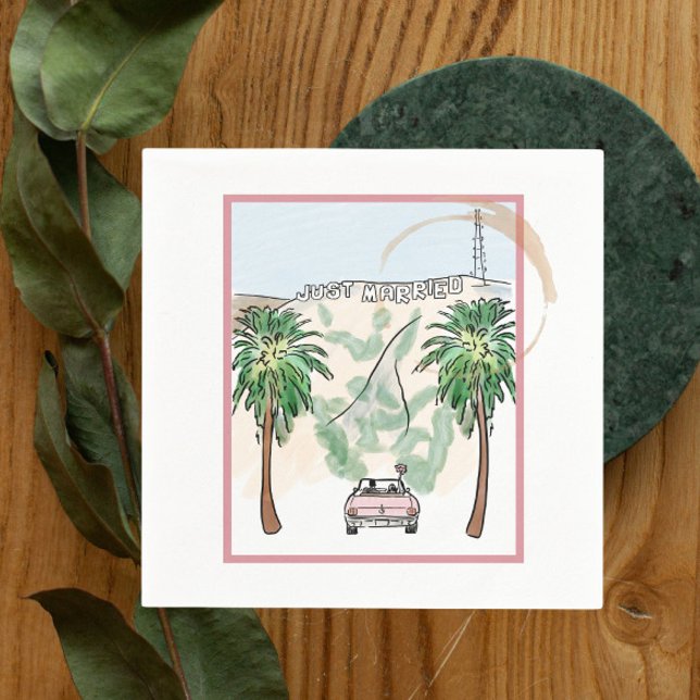 Los Angeles Just Married cocktail  Napkins (Creator Uploaded)