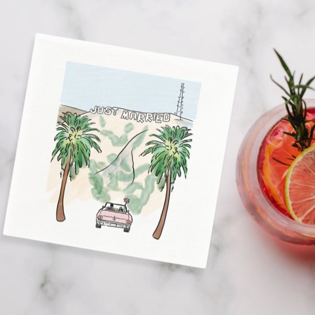 Los Angeles Just Married cocktail  Napkins (Creator Uploaded)