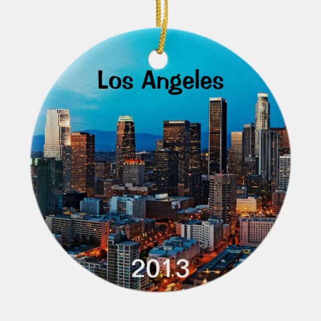 Los Angeles Keepsake Ceramic Ornament (Front)