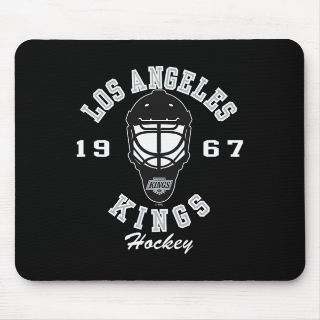 Los Angeles Kings Hockey Mask Dark Heather License Mouse Pad (Front)