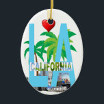 los angeles  l a california city usa america ceramic ornament<br><div class="desc">Los Angeles L A California City USA United States of America</div>