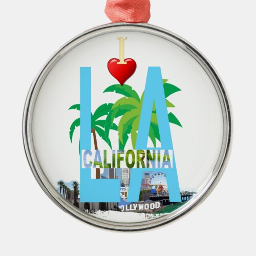los angeles  l a california city usa america metal ornament