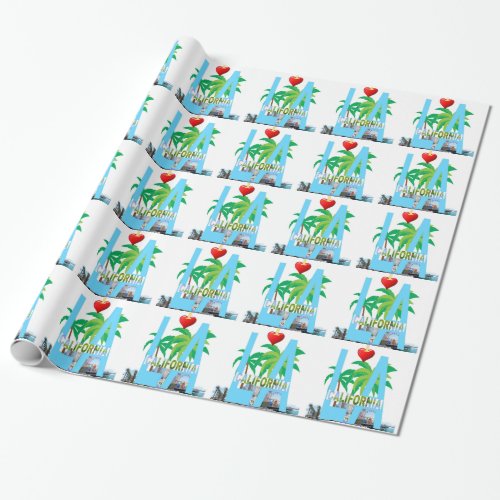 los angeles  l a california city usa america wrapping paper