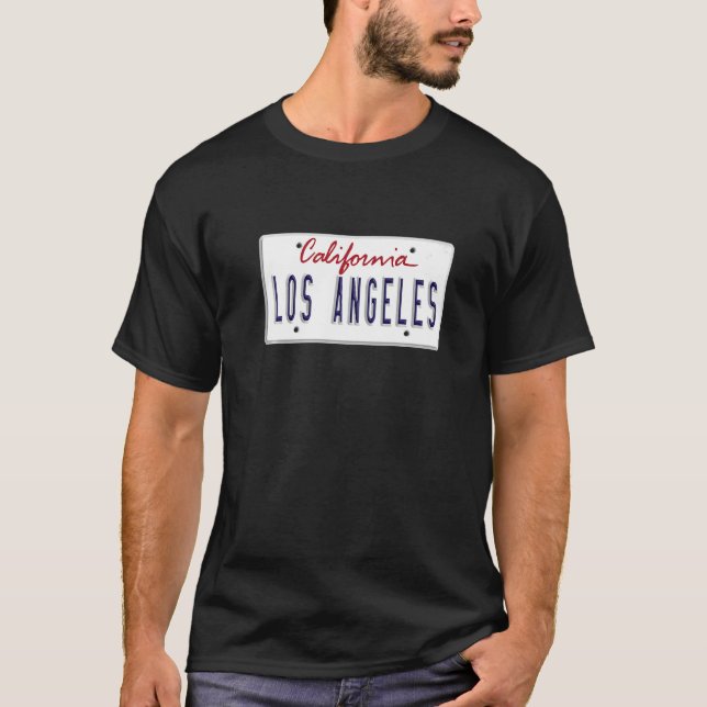 Los Angeles LA California License Plate US Graphic T-Shirt (Front)