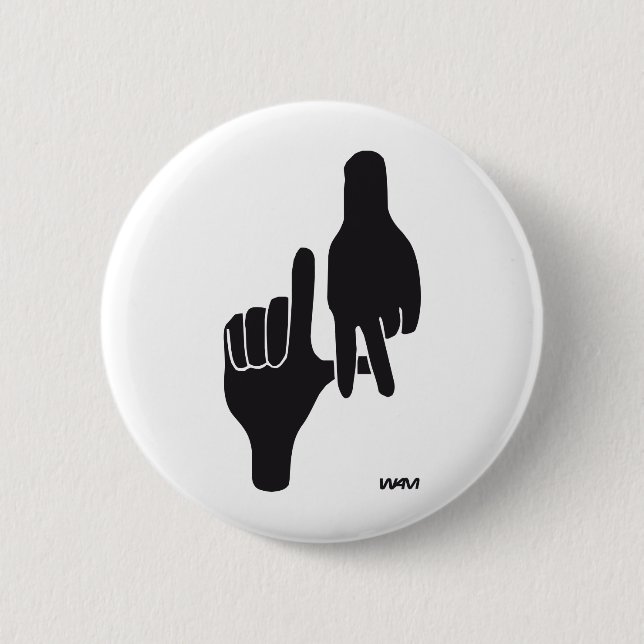 LOS ANGELES LA HAND SIGN PINBACK BUTTON (Front)