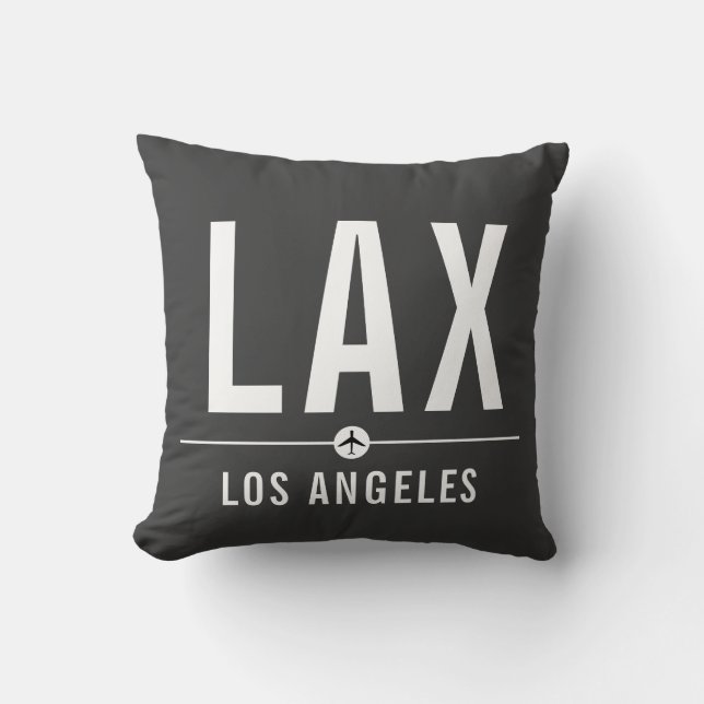 Los Angeles LAX Airport Code - Aviation Throw Pillow (Front)