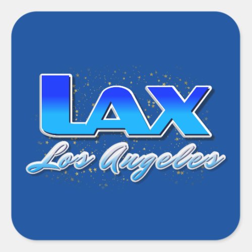 Los Angeles LAX Airport Code Square Stickers