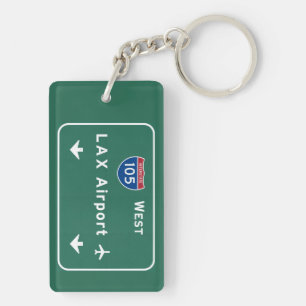 Los Angeles LAX Airport I-105 W Interstate Ca - Keychain