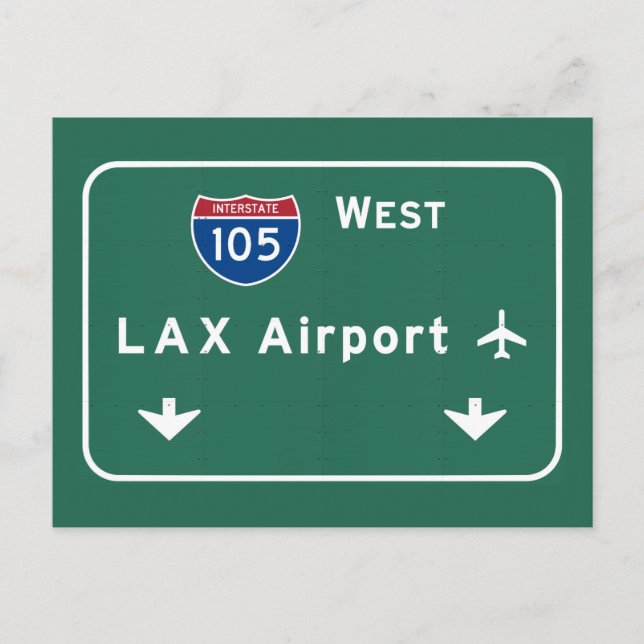 Los Angeles LAX Airport I-105 W Interstate Ca - Postcard (Front)
