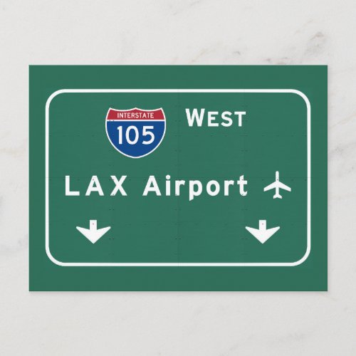 Los Angeles LAX Airport I_105W Interstate Ca _ Postcard