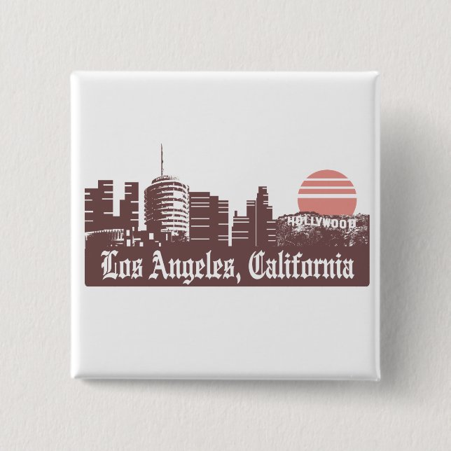 Los Angeles Linesky Pinback Button (Front)