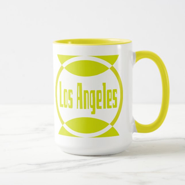 Los Angeles Logo Design #1- Lemon Yellow Mug Cup (Right)