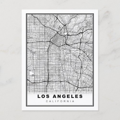 Los Angeles Map Holiday Postcard