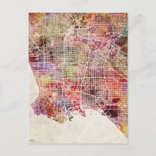 Los Angeles map Postcard